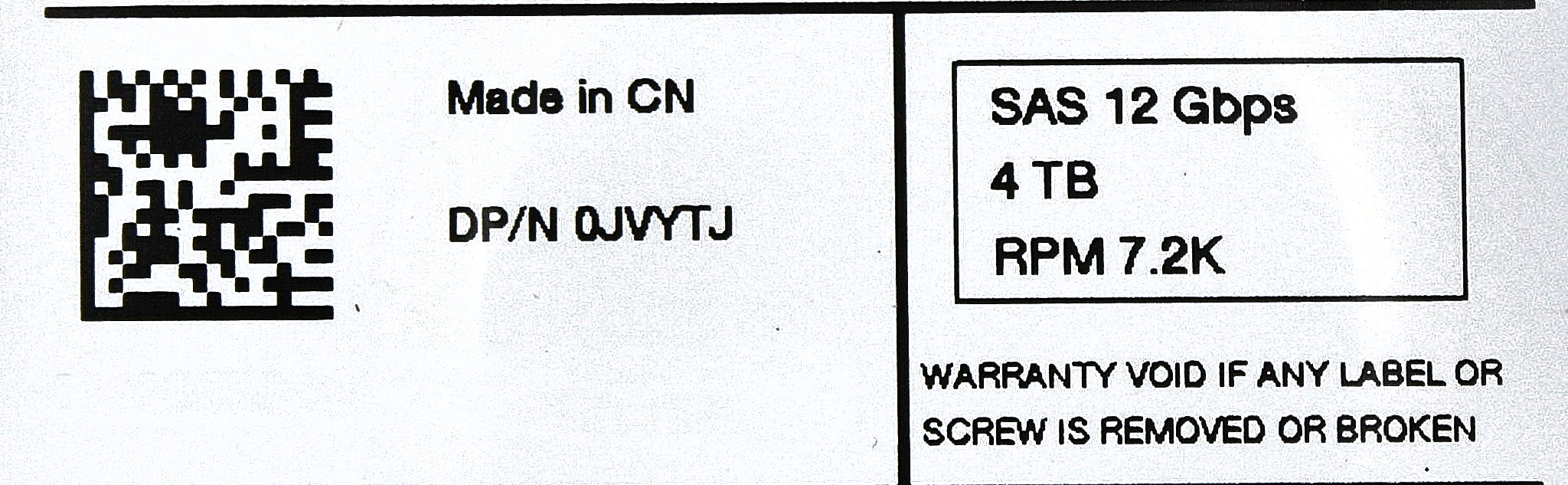 Dell JVYTJ-CML 4TB 7.2K 12G 3.5INCH SAS HDD