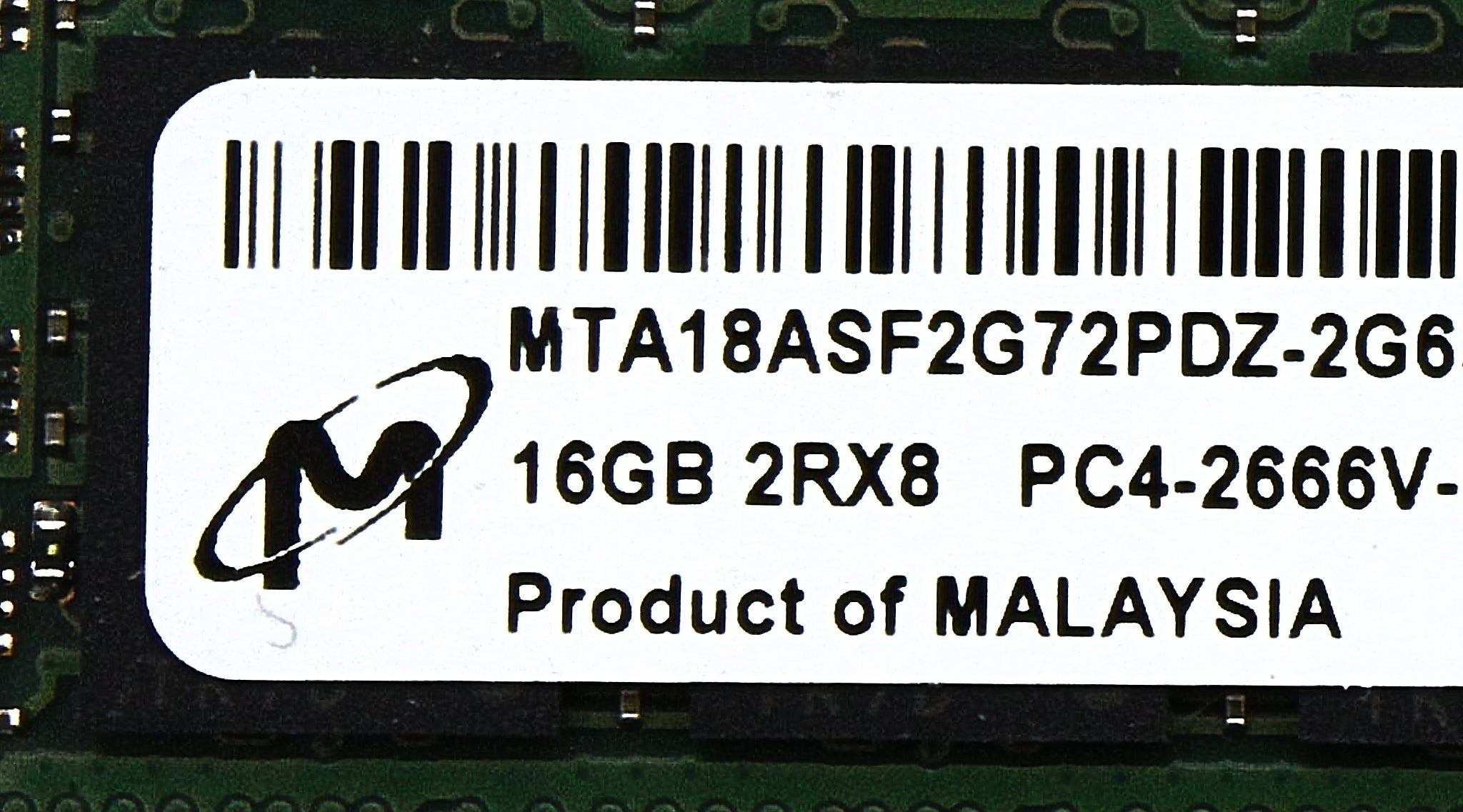 Dell MTA18ASF2G72PDZ-2G61 16GB PC4-21300V DDR4-2666 2RX8 ECC