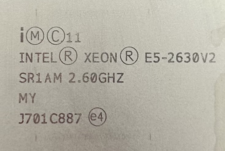 Dell SR1AM 2.6GHZ/15MB/80W/ 6C PRC, E5-2630V2