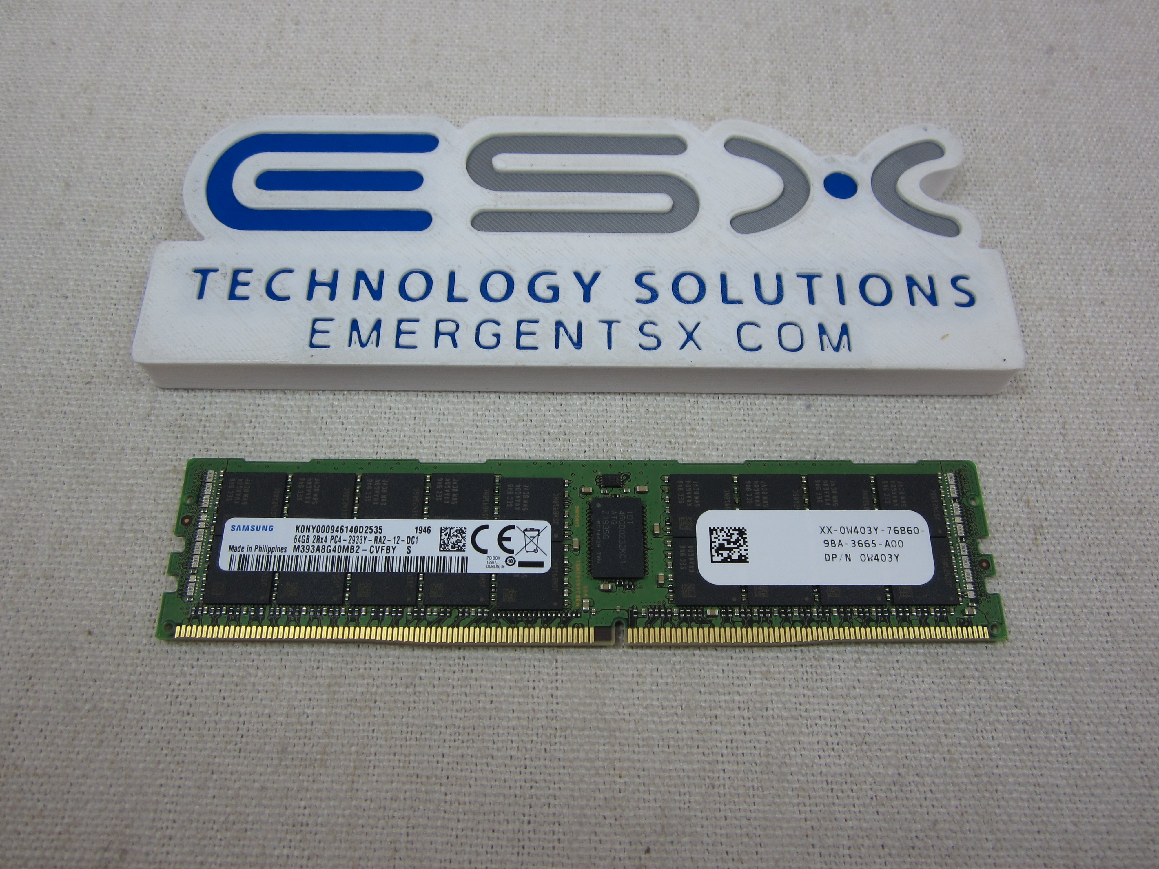 OEM Dell Label W403Y 64GB 2Rx4 PC4-2933Y DDR4 ECC Server Memory RDIMM