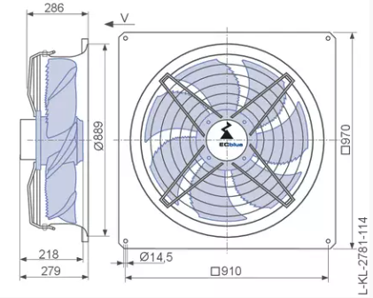 FN080-ZIQ.GG.V7P3(Art No:180800) ZIEHL-ABEGG Axial Fan
