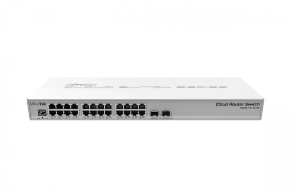 CRS326-24G-2S+RM - Mikrotik CRS326 24-Ports 10/100/1000BASE-T Ethernet Layer 3 Rack-mountable Managed Network Switch with 2-Ports SFP+