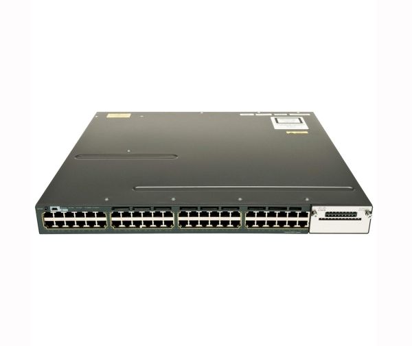 WS-C3560X-48P-E - Cisco Catalyst 3750-X Series 48-Ports 10/100/1000BASE-T PoE+ Layer 3 Rack-mountable Managed Network Switch with 2-Ports SFP