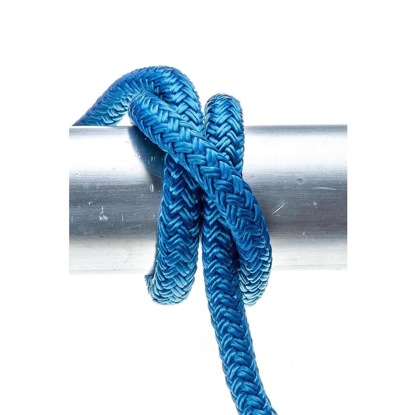 Seachoice Double-Braid Nylon Dock Line w/ Eye Splice, Pre-Shrunk, Heat Stabilized, 3/8 In. X 25 Ft., Blue