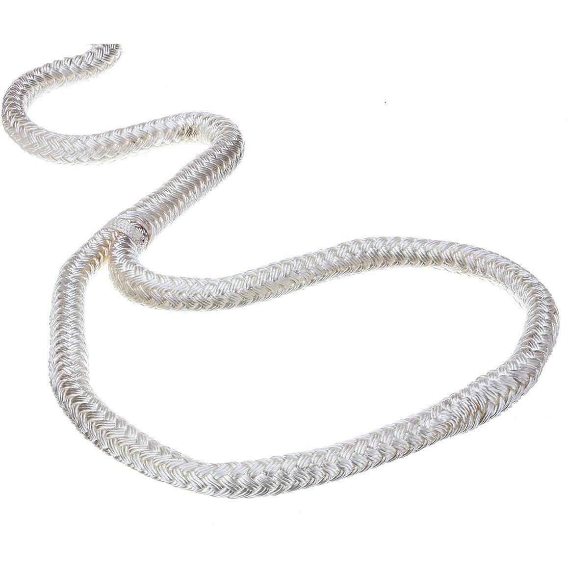 Seachoice Double Braid Nylon Dock Line, White, 5/8 in. X 35 Ft., 15 in. Eye Splice, Pre-Shrunk, Heat Stabilized