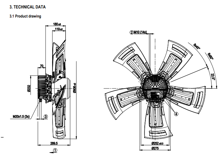 A3G910-AZ01-01 ebm-papst AC Axial Fan 380-480V 3.04KW 4.9A 1195rpm