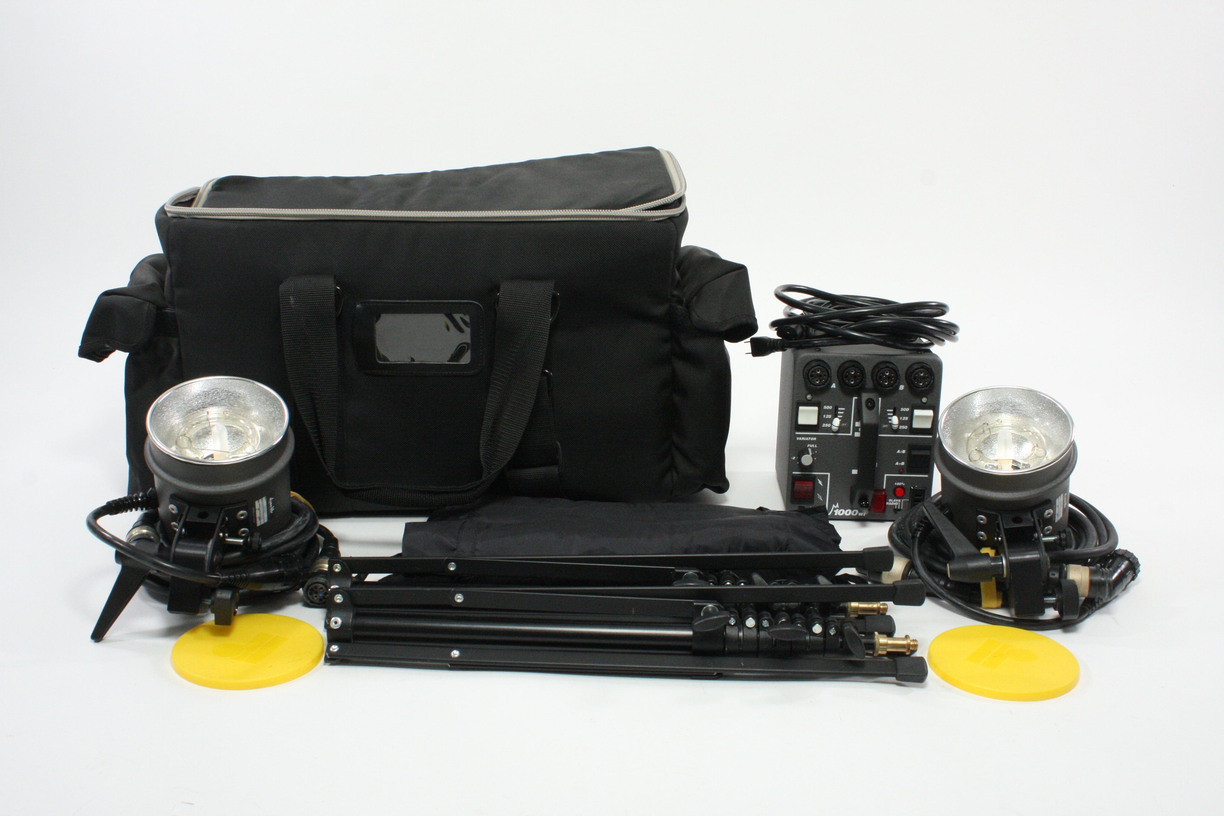 Dynalite 1000 - 2 Strobe Kit with Stands and Umbrellas