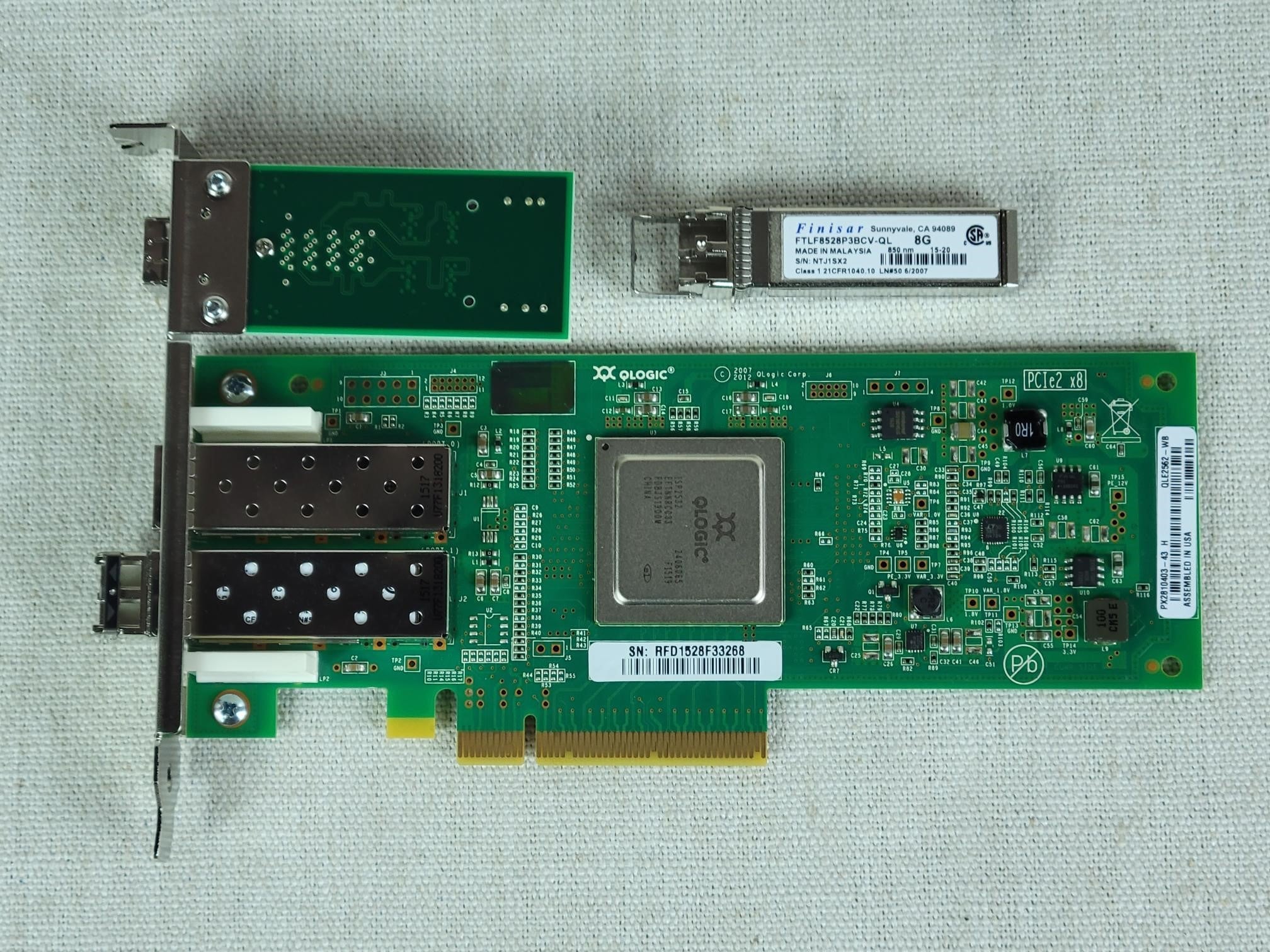 Qlogic Dual Port 8GB FC PCI-e HBA Full Bracket w/ SAS Expander QLE2562-WB