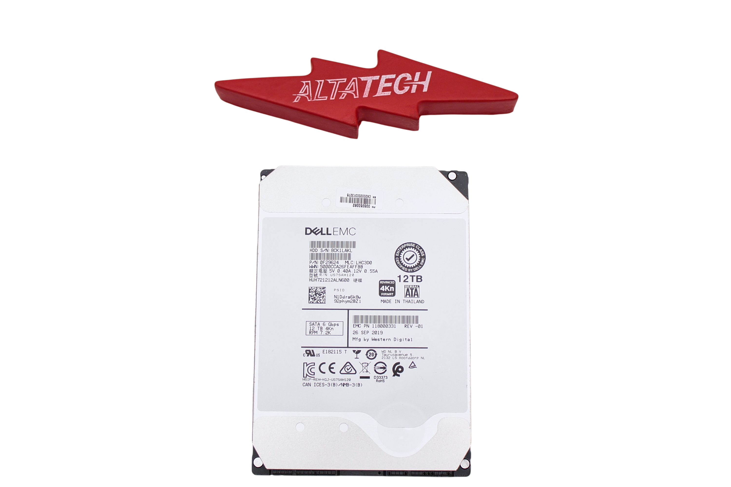 EMC 005053382 12TB 7.2K SATA 3.5 6G A200/A2000 HUH721212ALN600 / 0F296
