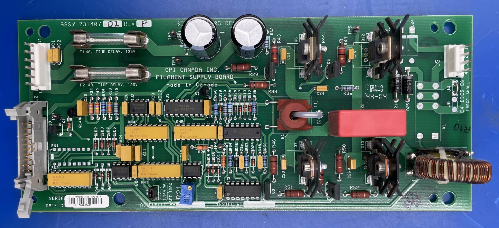 Filament Supply Board (731407-02 REV P CPI