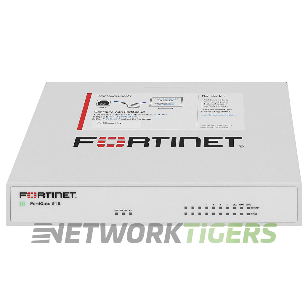 NEW Fortinet FG-61E FortiGate 60E Series 3Gbps 10x 1GB RJ45 128 GB SSD Firewall