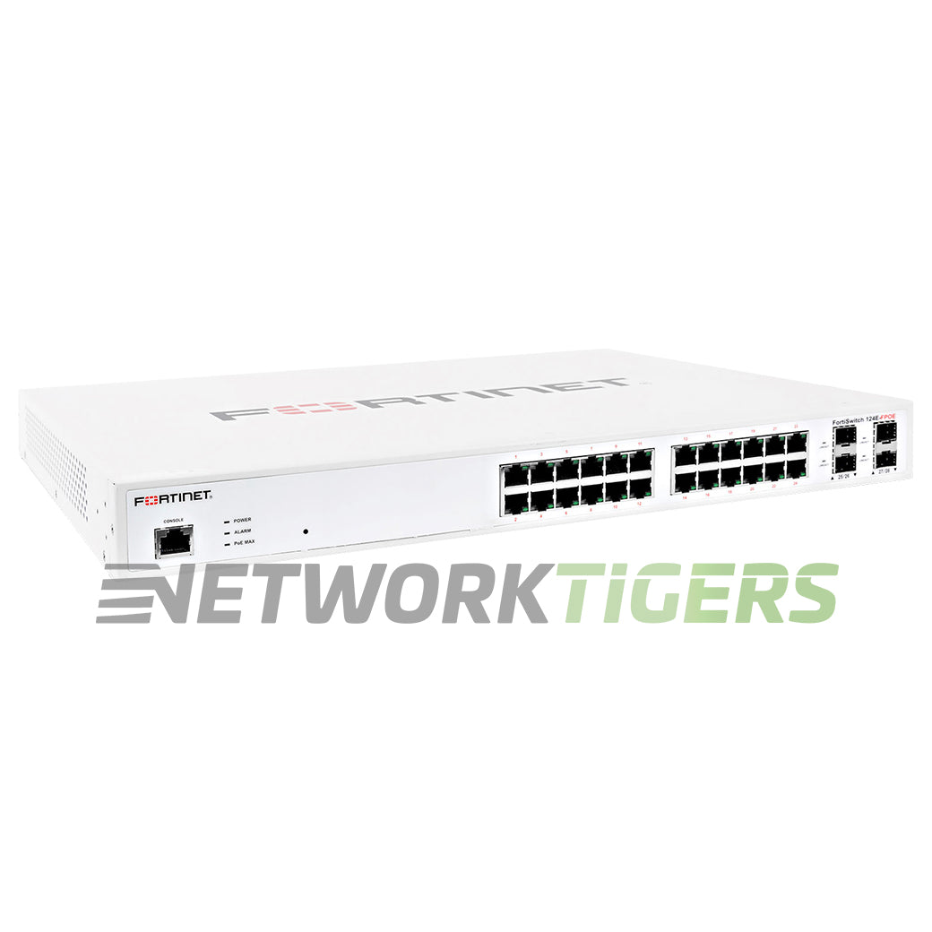 Fortinet FS-124E-FPOE 24x 1GB PoE+ RJ45 4x SFP Local Management Only Switch
