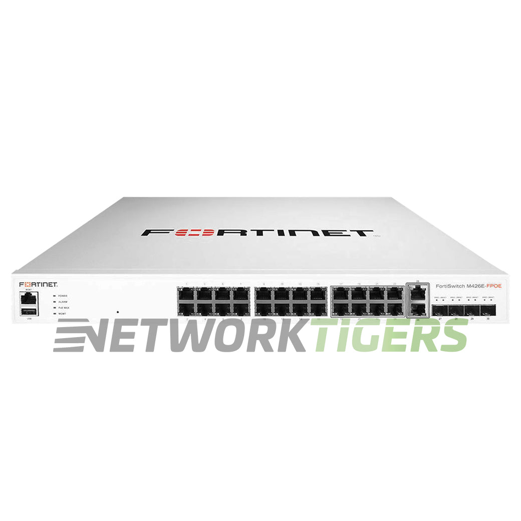 NEW Fortinet FS-M426E-FPOE 26x RJ45 4x SFP+ Registrable / Unclaimed Switch
