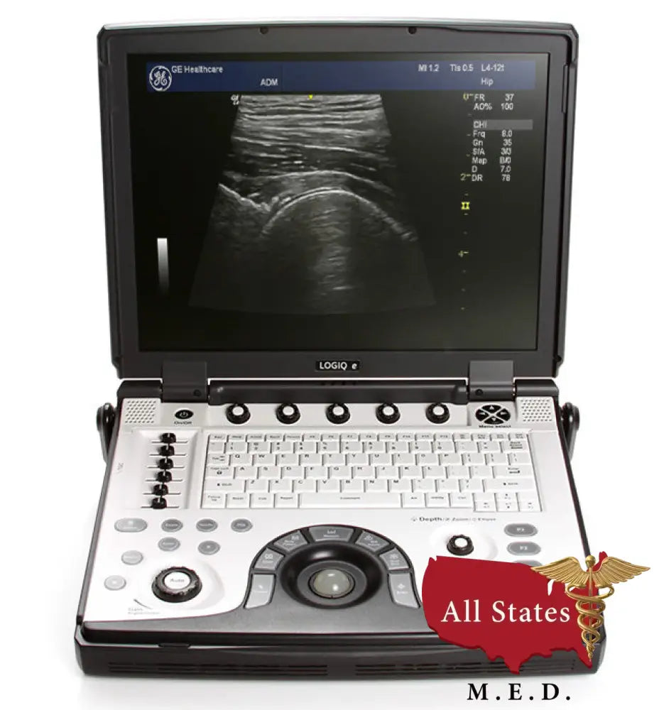 GE Logiq e R7 Portable Ultrasound Machine With Linear And Cardiac Probe