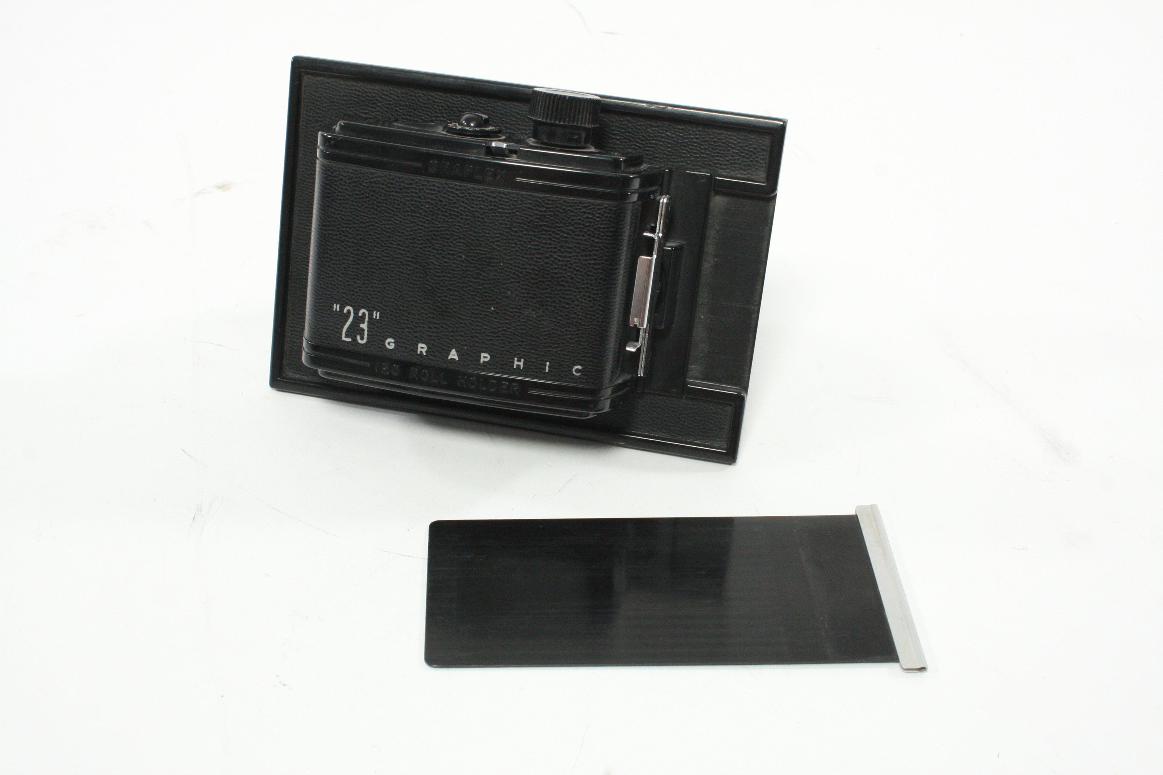 Graflex 23 Graphic Roll Film Holder witn Dark Slidec(Knob Type)