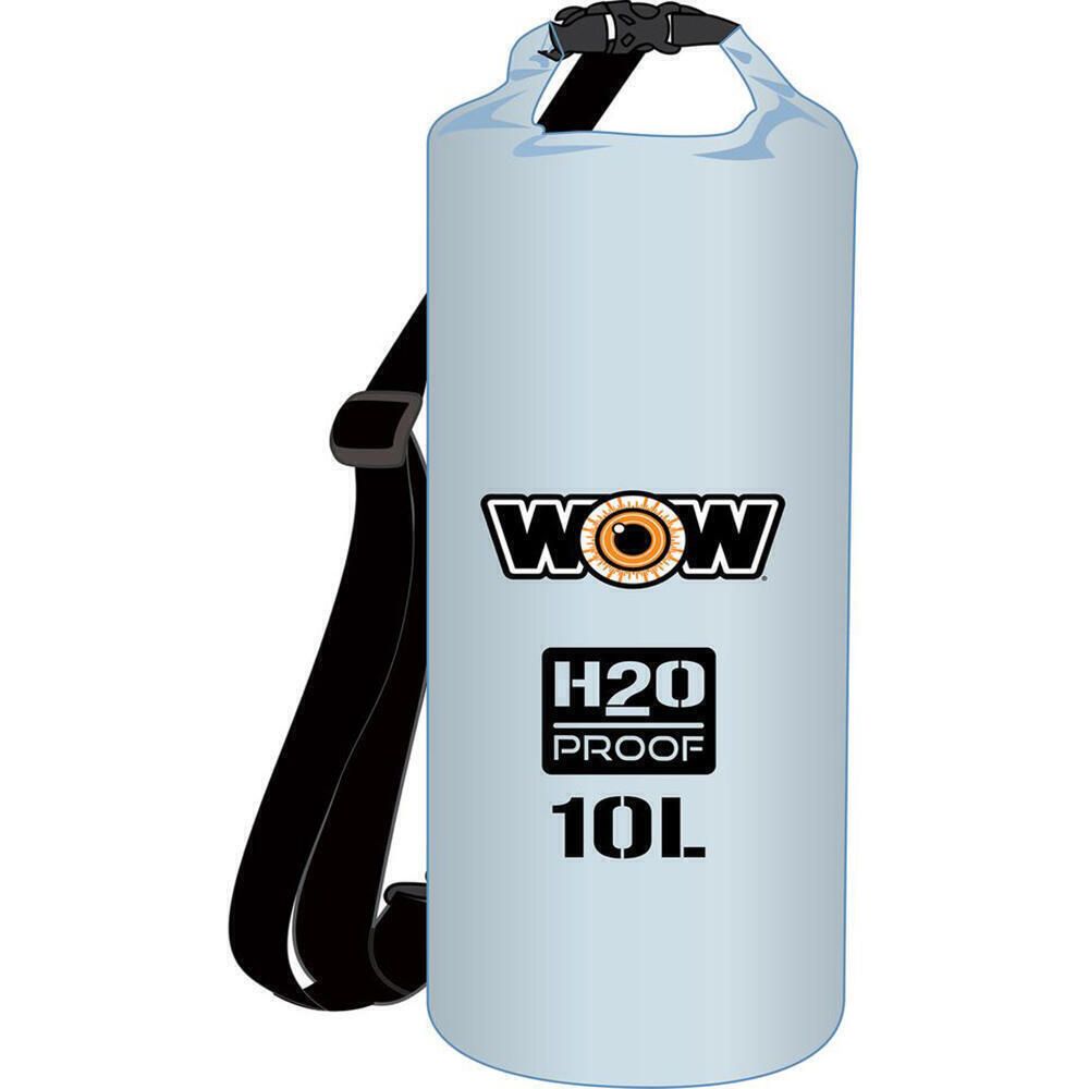 WOW H2O Proof Drybag w/Shoulder Strap, 10L Clear