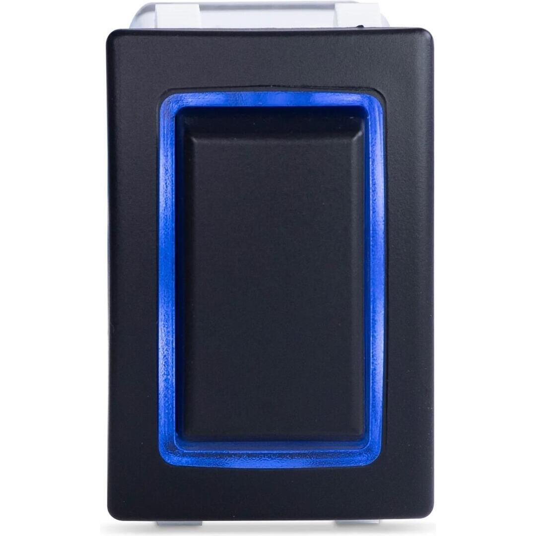 Sierra RK40690B Rocker Switch w/Halo LED Light, ON OFF ON (Dependent), SPDT, Blue