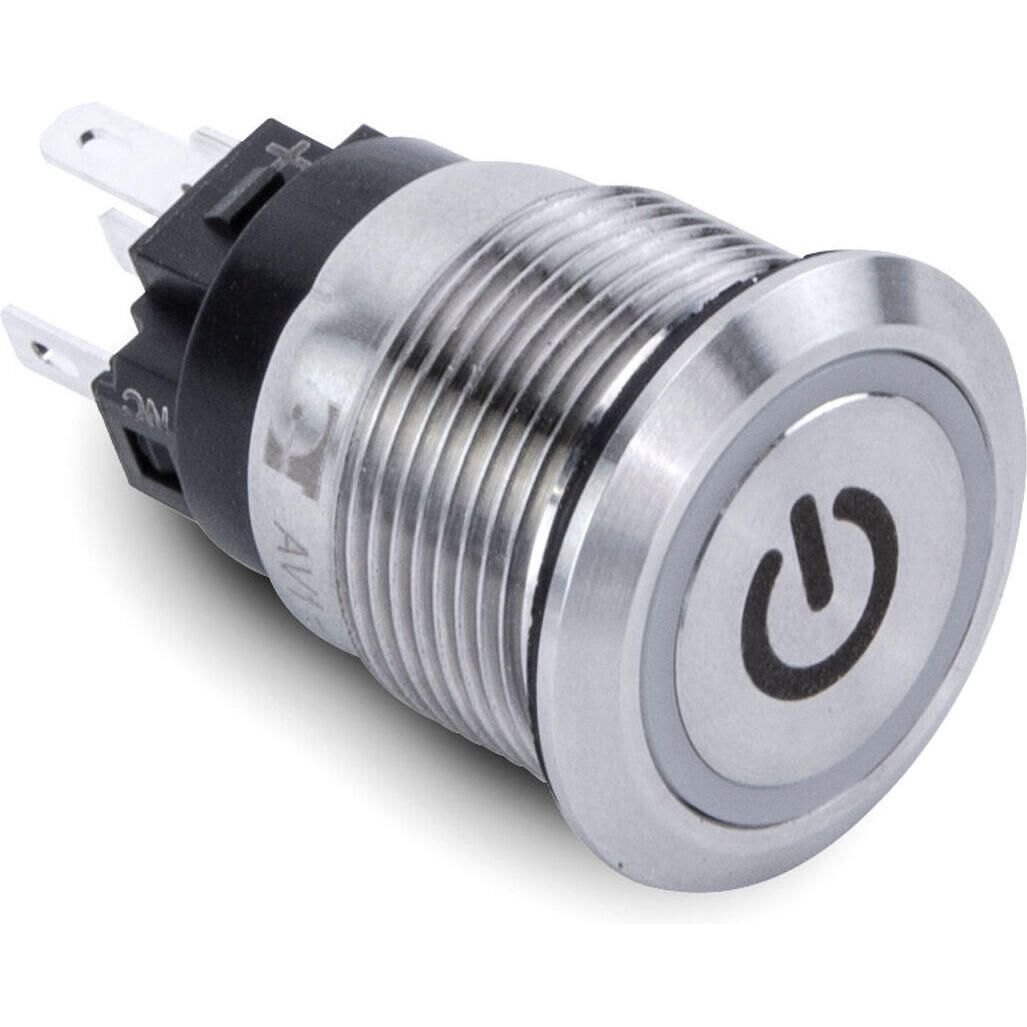 Sierra AV10060G Push-Button Switch, Off/On, Green Halo LED w/On-Off Symbol