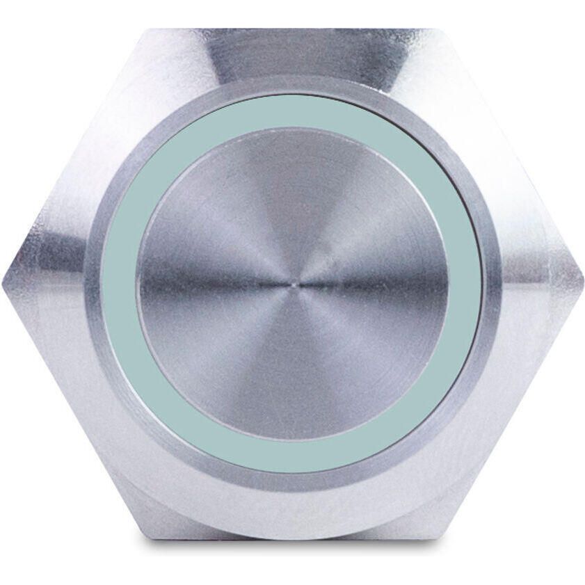 Sierra AV10030G Push-Button Switch, Off/(On), Green Halo LED