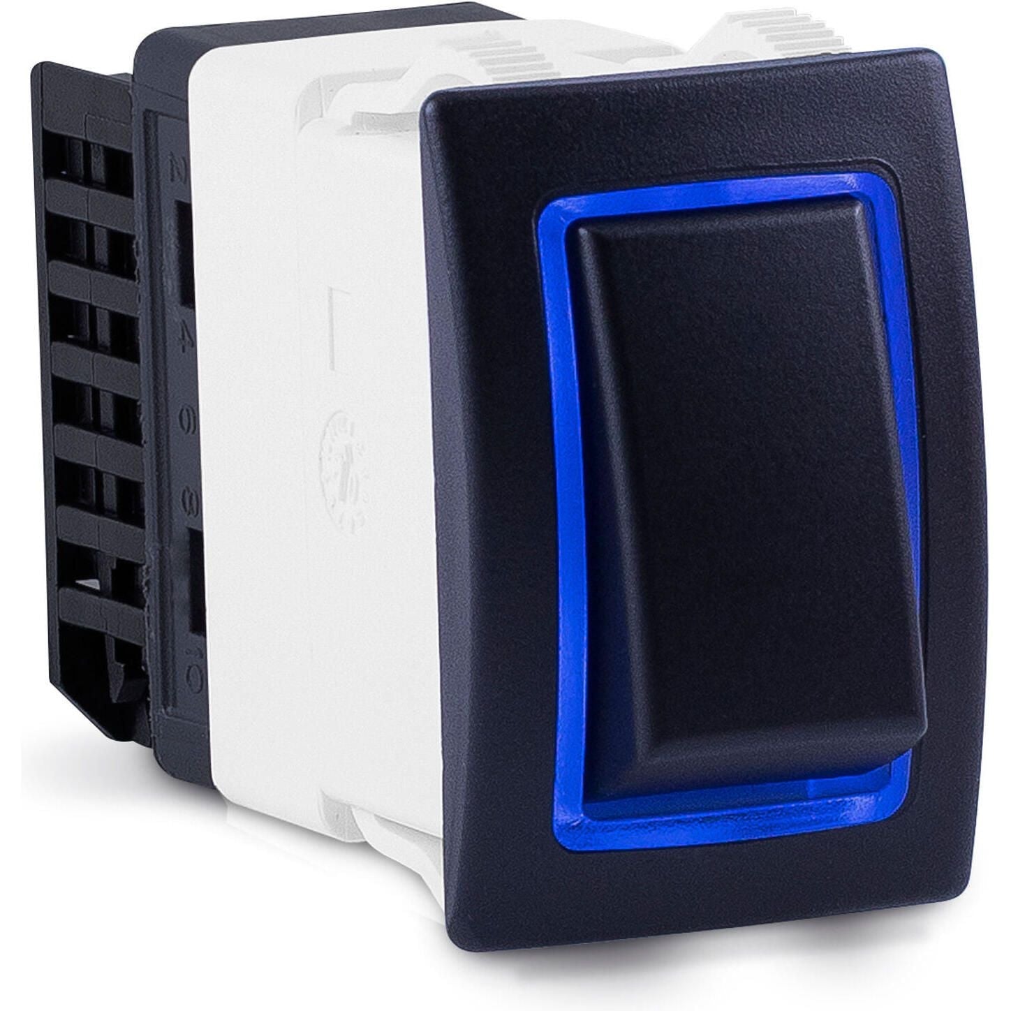 Sierra RK40660B Rocker Switch w/Halo LED Light, ON ON, DPST, Blue