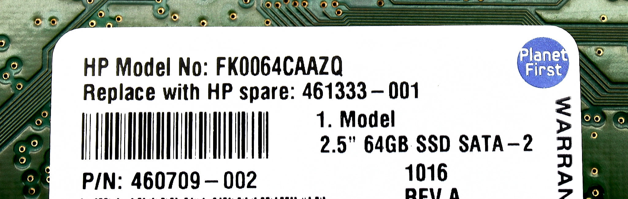 HP 461333-001 64GB 1.5G SATA NHP SSD 2.5 HDD