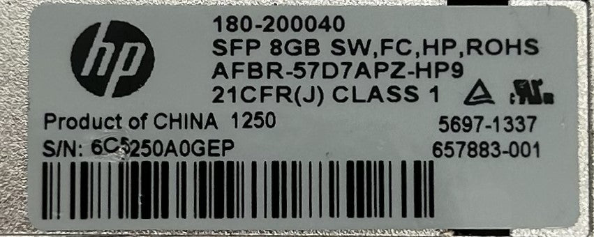 HP 657883-001 8Gb/s 8GBase-SW Multi-Mode Fibre 850nm 300m Duplex LC Co
