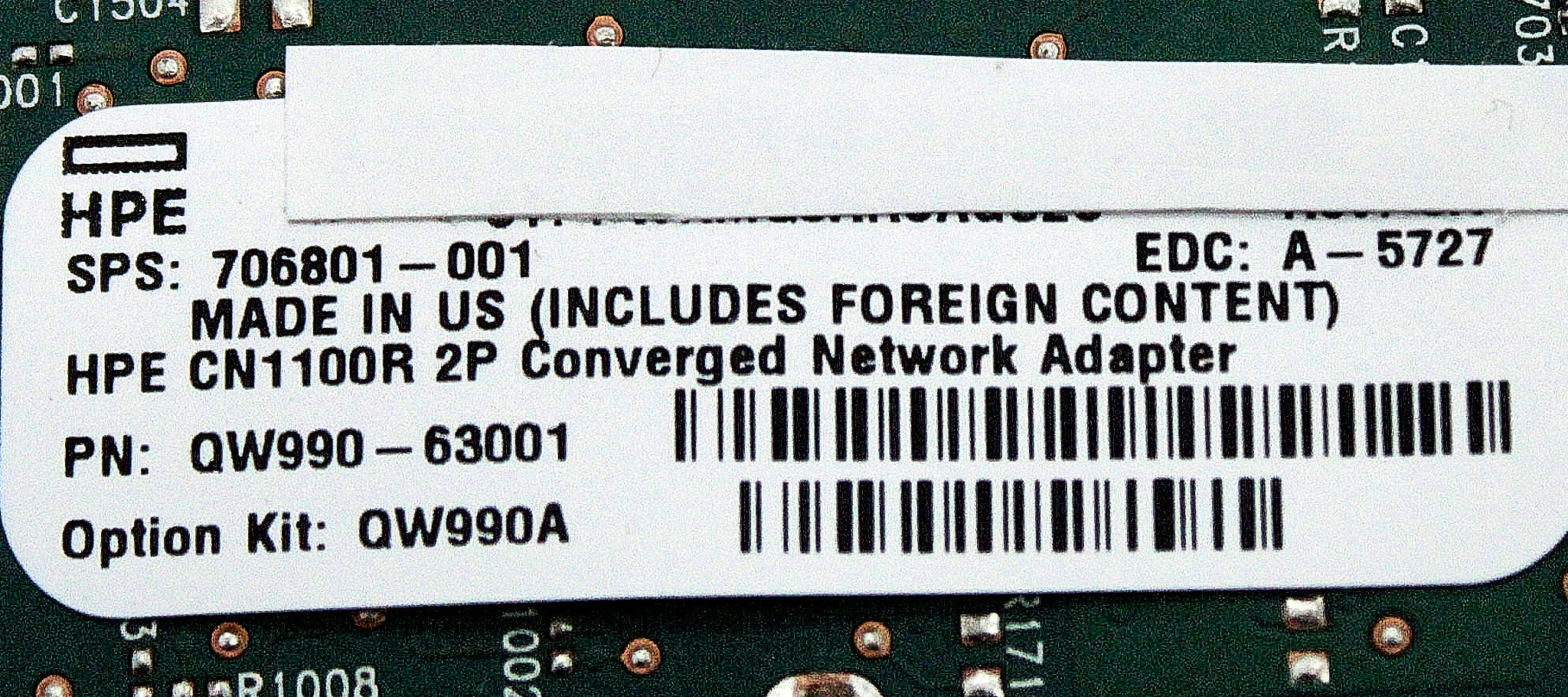 HP 706801-001 CN1100R 2PORT NETWORK ADAPTER