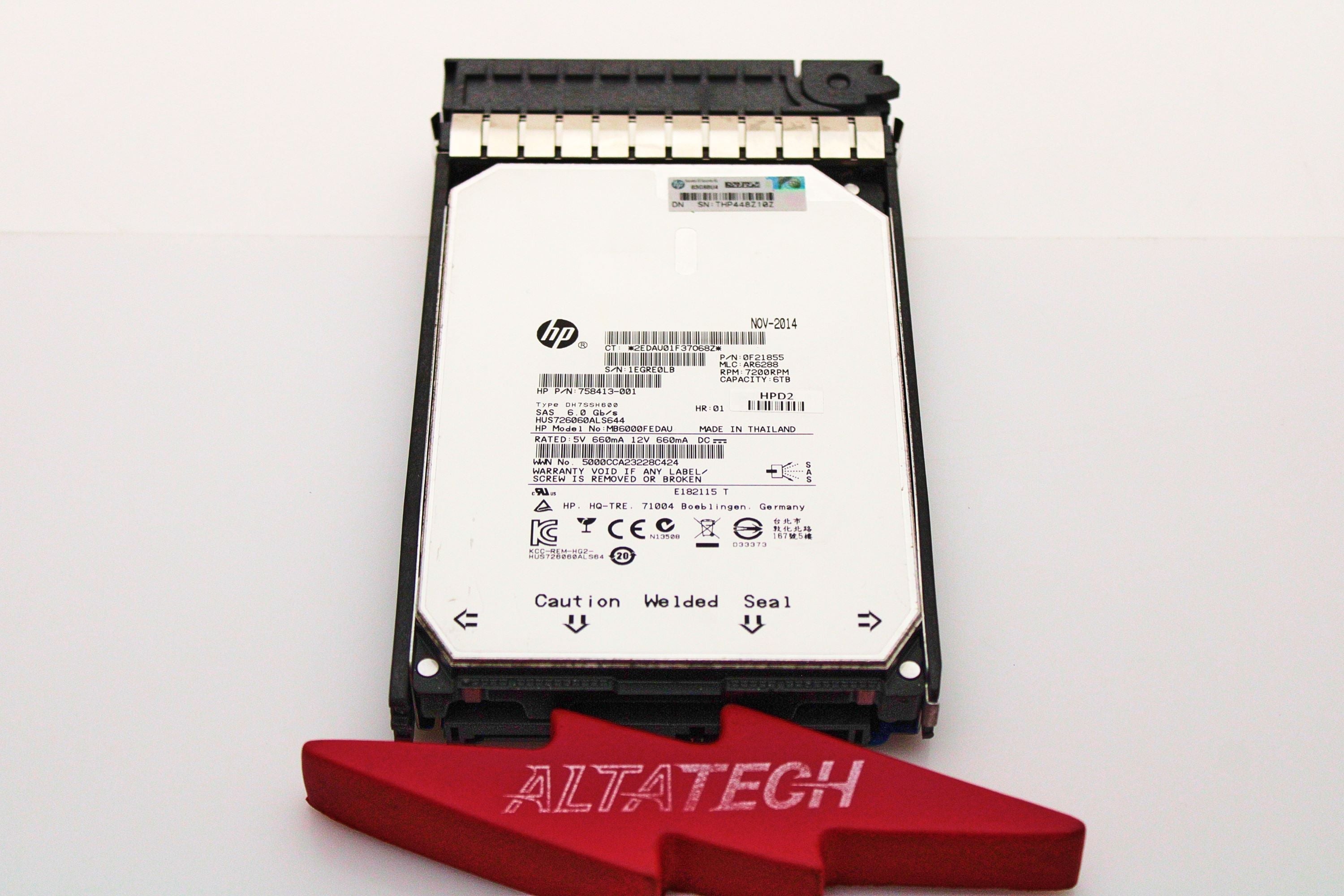 HP 782995-001 6TB 6G 7.2K LFF SAS MDL HDD
