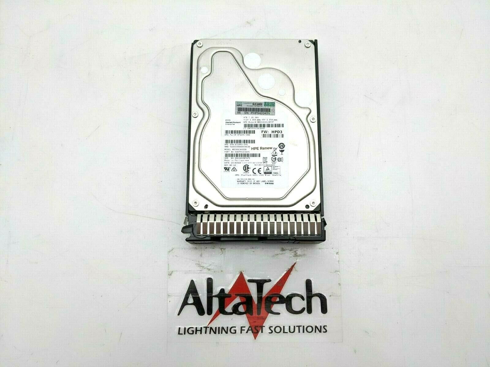 HP 872745-001 4TB 12Gbps 7.2K RPM SC LFF 3.5" SAS Hard Drive