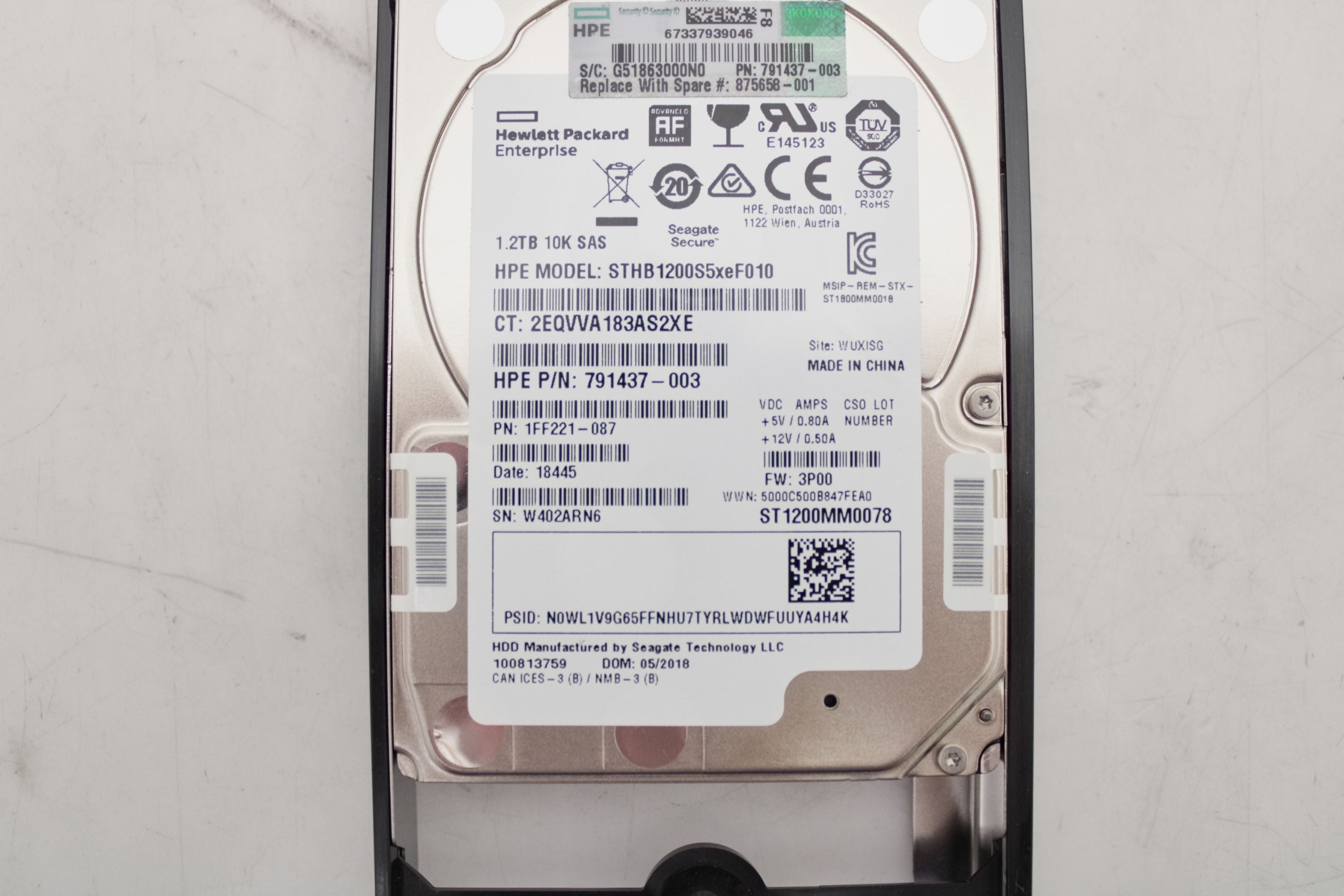 HP 875658-001 3PAR 20000 1.2TB SAS 10K (2.5IN) FIPS Encrypted HDD