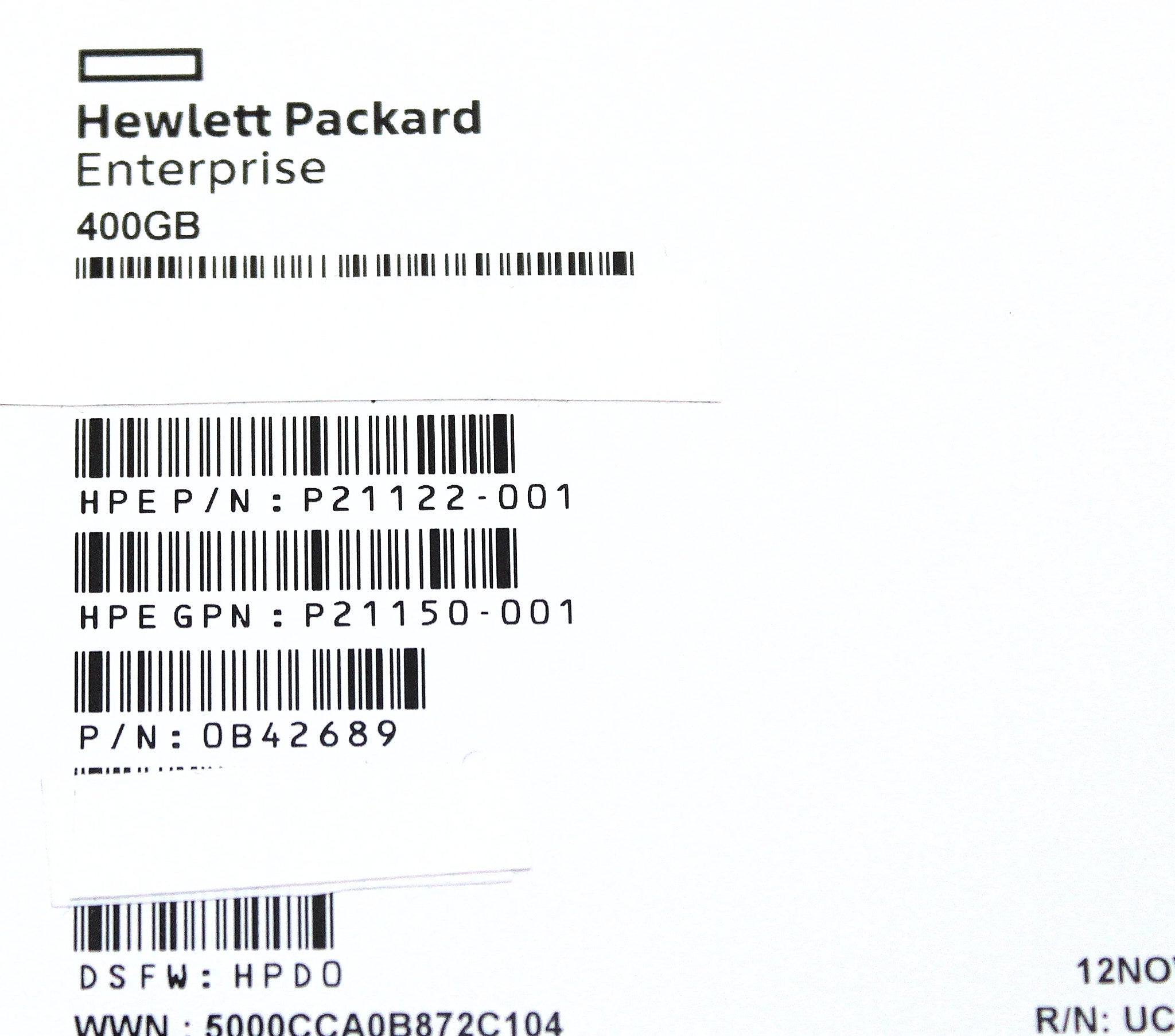 HP P22585-001 400GB 12G SFF SAS WI SC SS540 SSD HDD