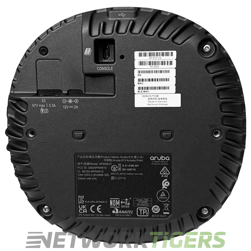 HPE Aruba AP-615 R7J55A (TAA) Wi-Fi 6E 802.11ax Internal Antenna Campus WAP