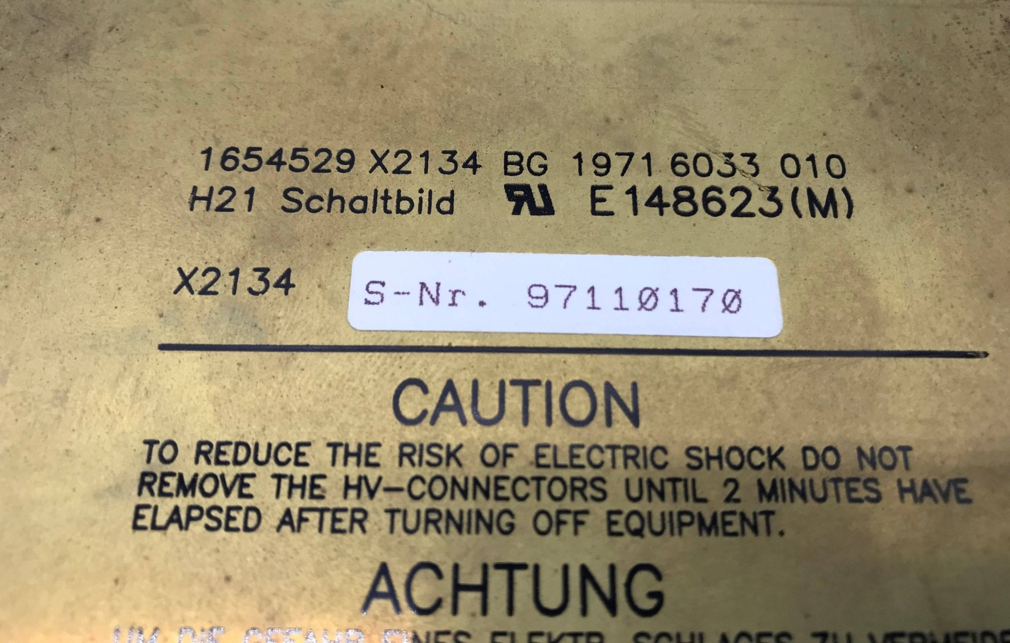 HV II Power Supply (1654529 X2134) Siemens