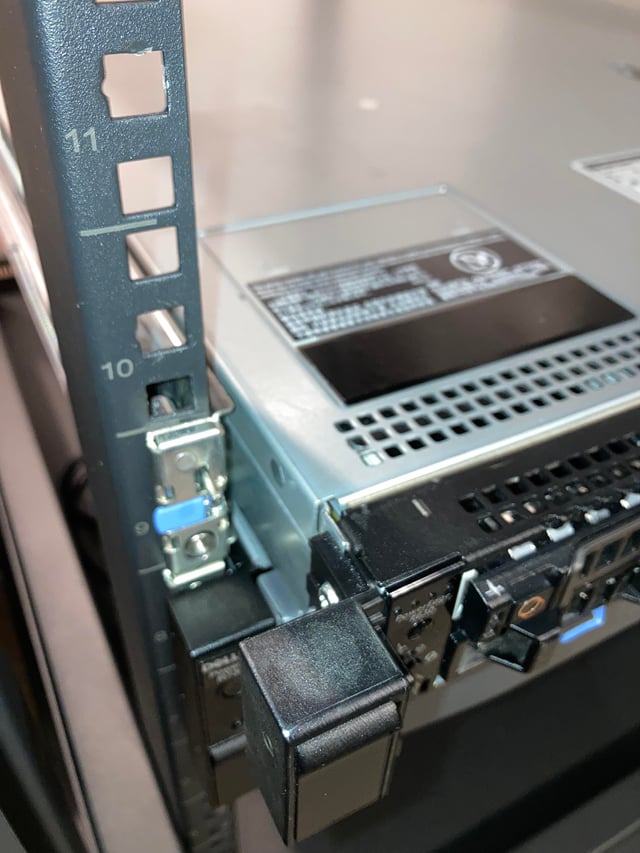 r/homelab - This is as far back as it slides. The locking pin will not get to meet its new tenant
