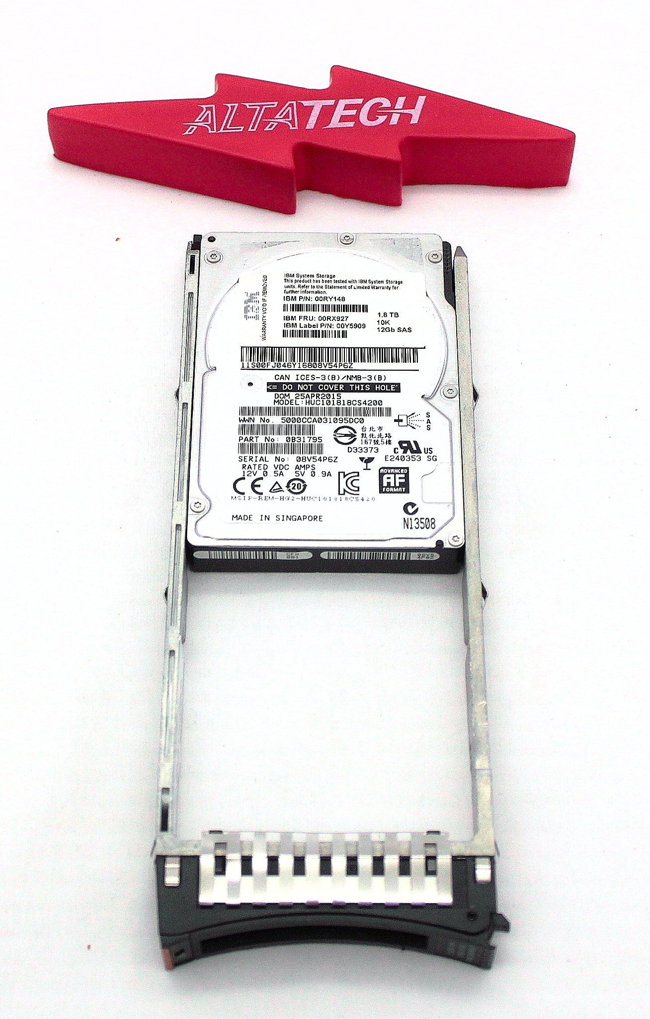 IBM 00RX927 1.8TB 10K SAS 2.5" HDD V3700