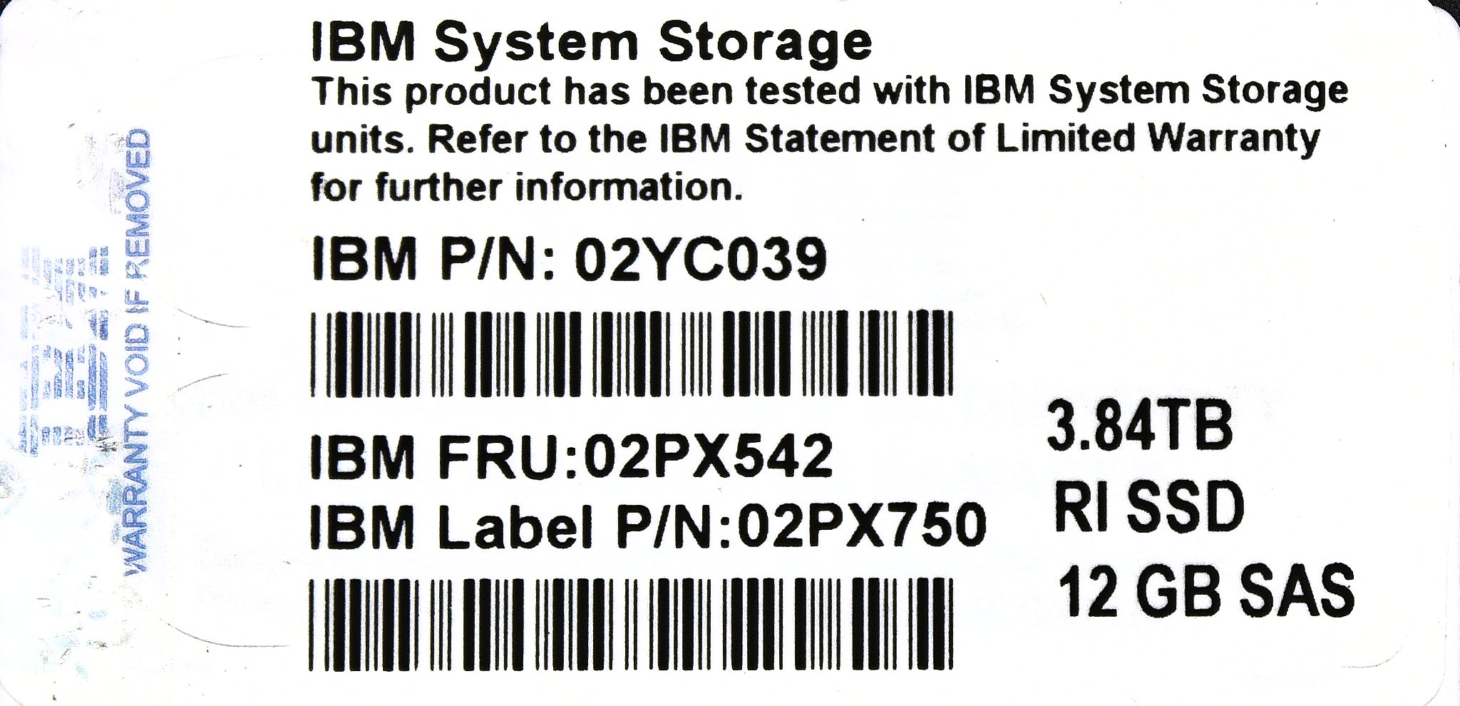 IBM 02PX542 3.84TB 12Gb SAS 2.5" Flash Drive
