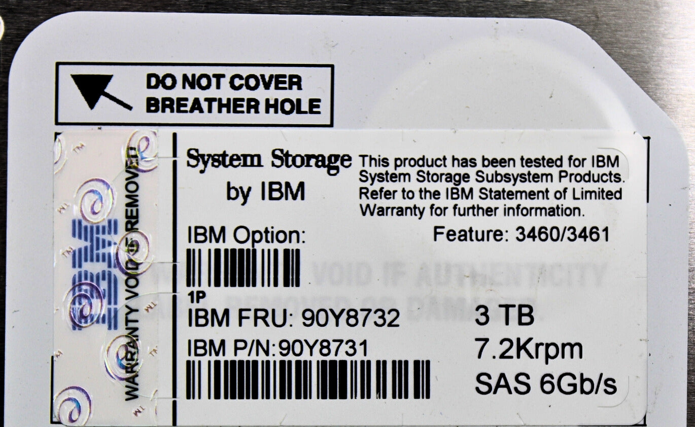 IBM 90Y8732 3TB 7.2K RPM 6GBPS SAS HDD DCS3700
