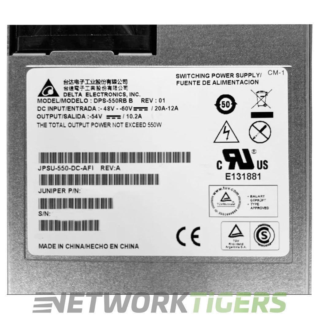 Juniper JPSU-550-DC-AFI 550W DC Back-to-Front Airflow Switch Power Supply