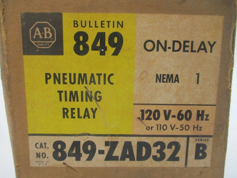 ALLEN BRADLEY 849-ZAD32 SER. B 110/120V 60A (MISSING COVER) (BR/YL) NSMP