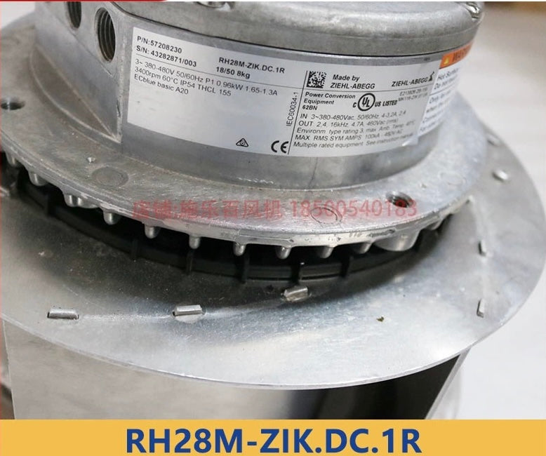 Brand new RH28M-ZIK.DC.1R ZIEHL-ABEGG centrifugal fan 3-380/480V 50/60HZ 0.96kW