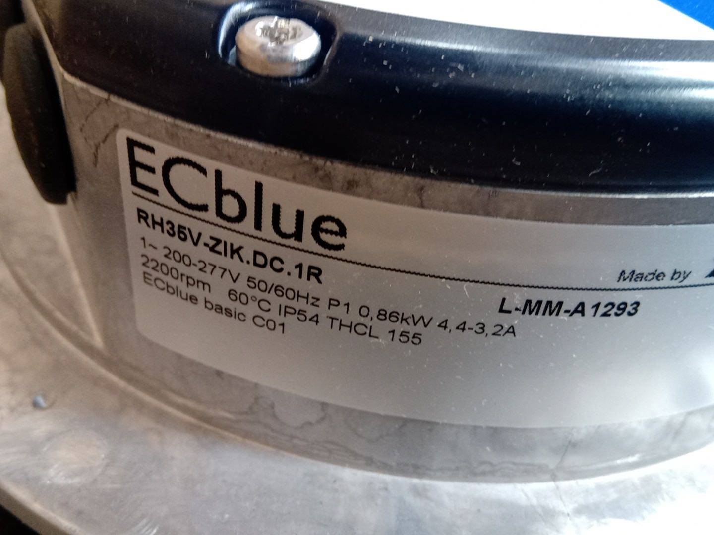 Brand new RH35V-ZlK.DC.1R ZIEHL-ABEGG centrifugal fan 200-277V/380-480V 0.86kW 2200RPM