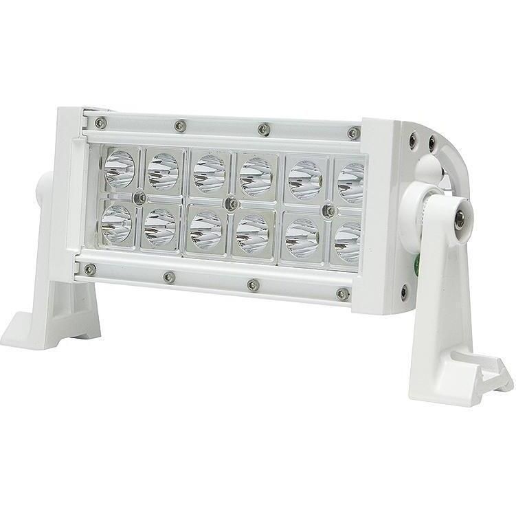 Seachoice UCL23CWSCH 51703 LED Spot/Flood Light Bar, White Housing, 12 LEDs, 7.25", 12/24V
