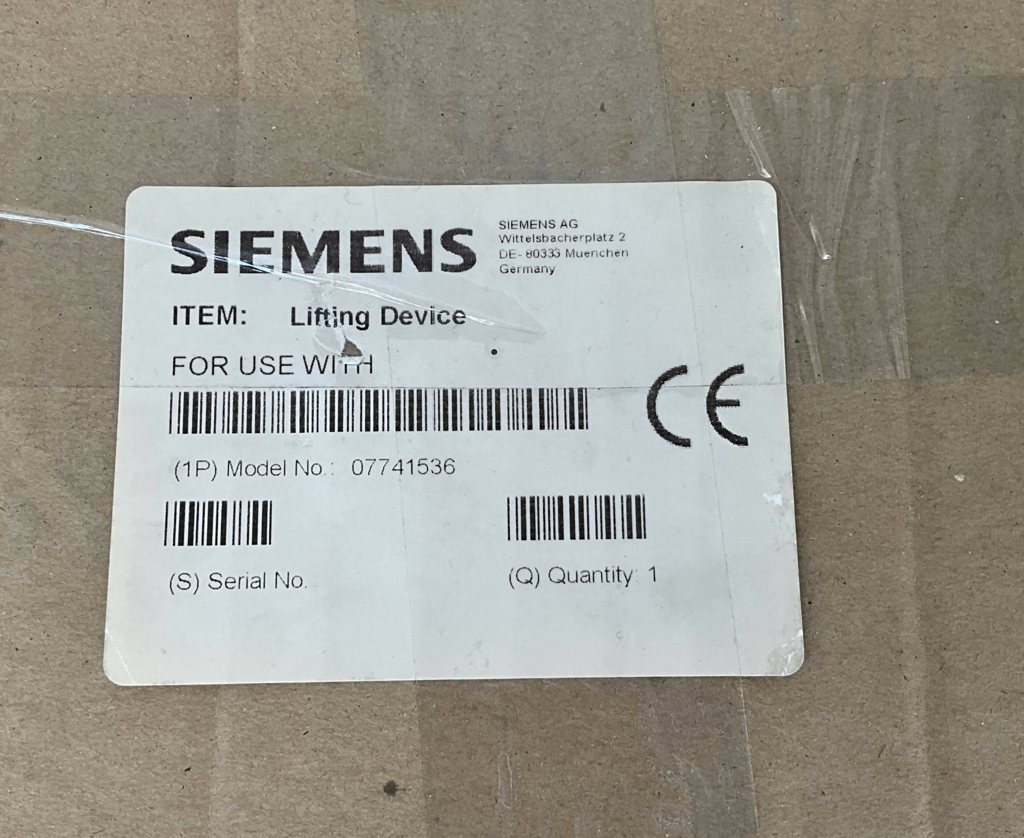 LIFTING GEAR FRONT/REAR (07741536/7741536 SIEMENS