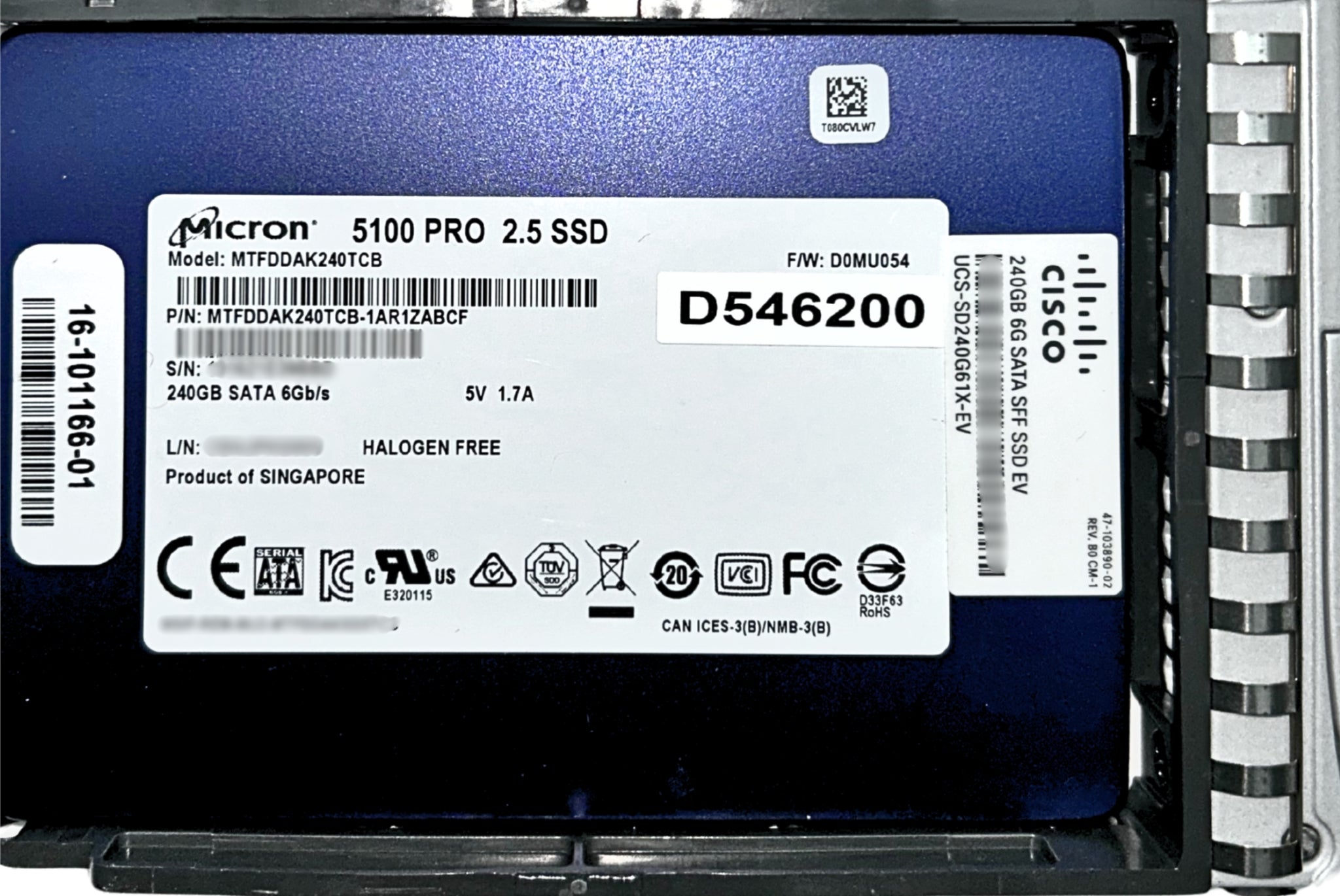 Micron MTFDDAK240TCB 240GB Enterprise Value SATA 6Gb/s 2.5''