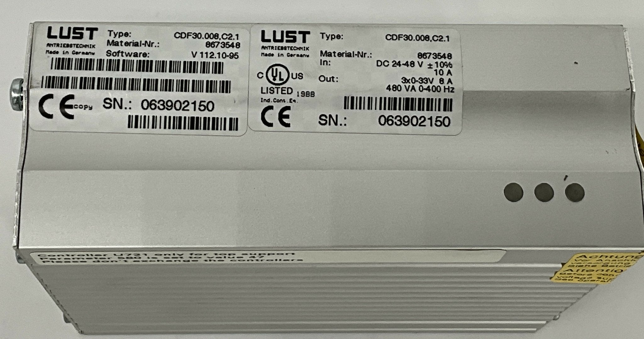 MOTOR CONTROLLER U731/U721 (8614401/08614401/8673548 SIEMENS