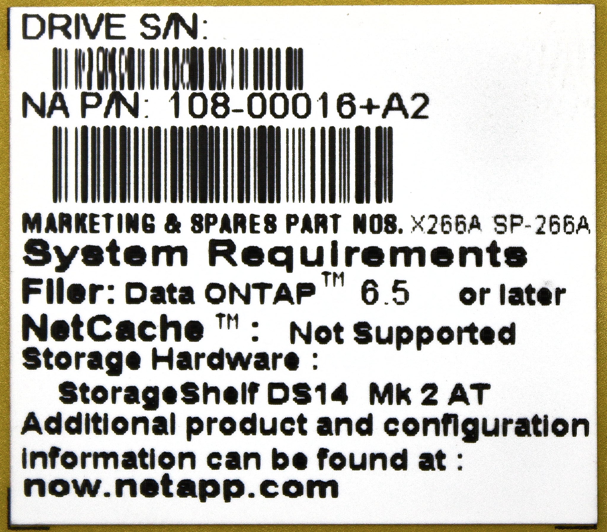 NetApp X266A 320GB SATA HDD - Side View | Alo Tech Solutions