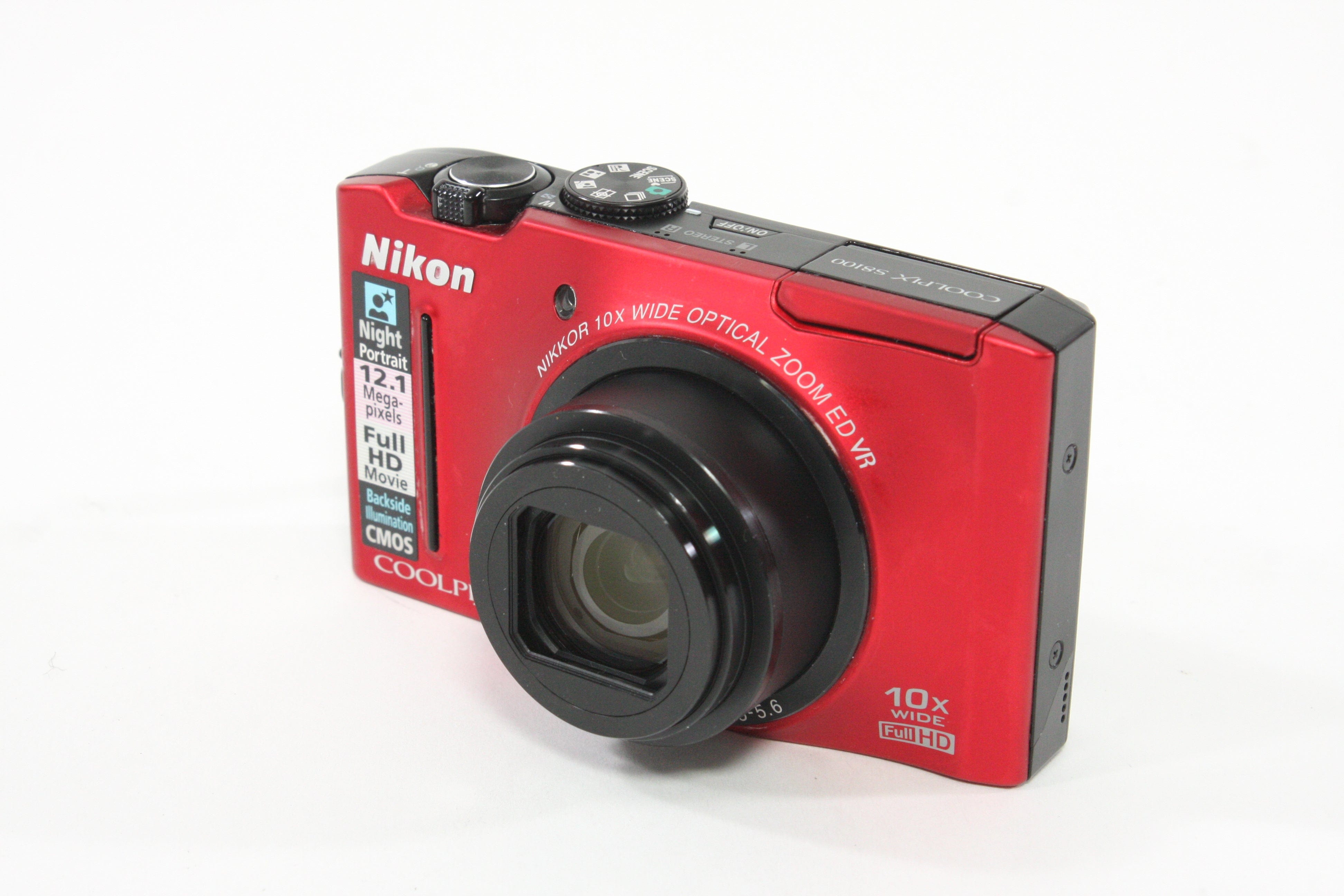 Nikon Coolpix S8100 Digital Camera 12MP (Red)