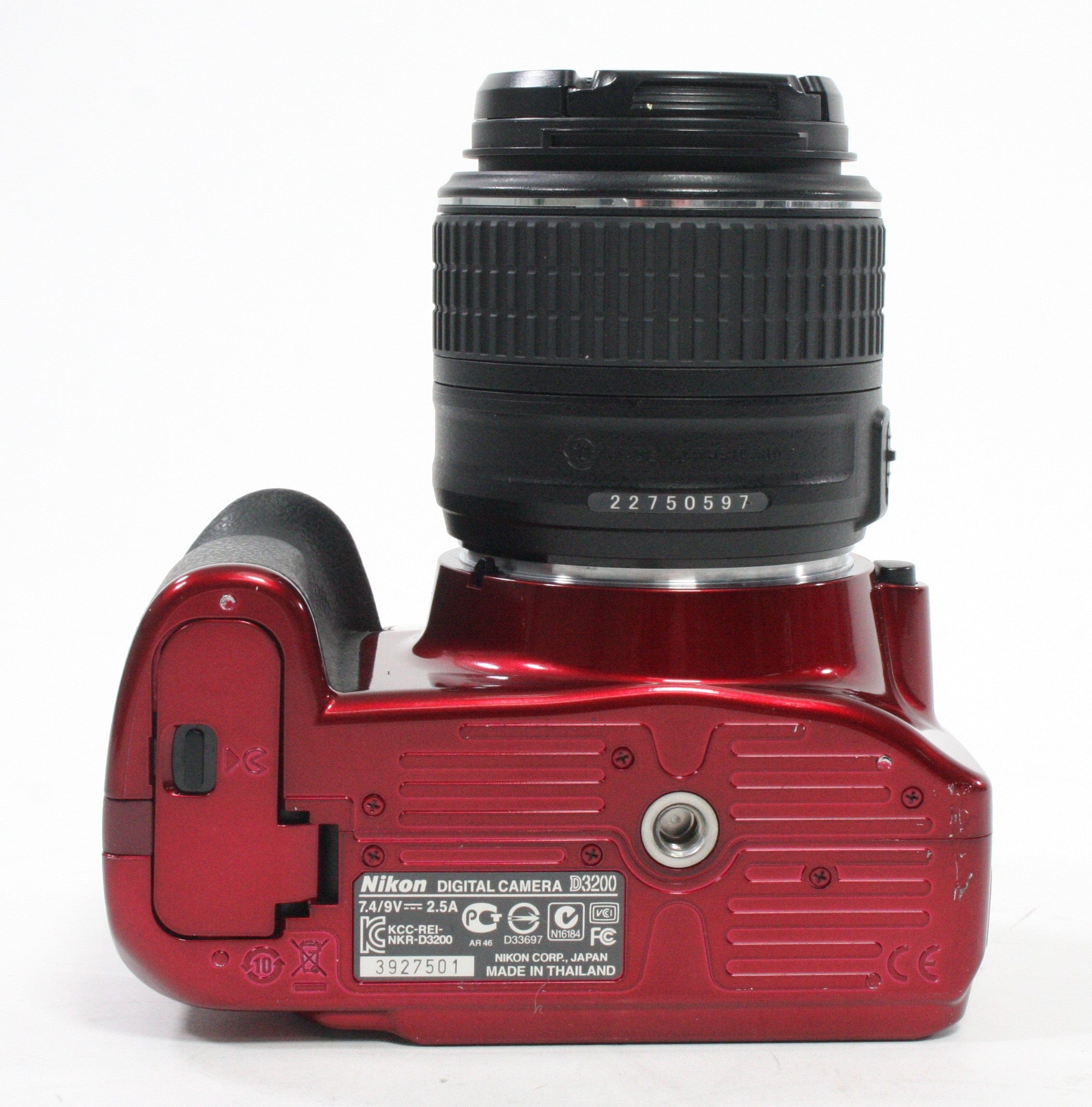 Nikon D3200 DSLR with 18-55 f/3.5-5.6 GVRII Lens with Shutter Count 3,531 (Red)