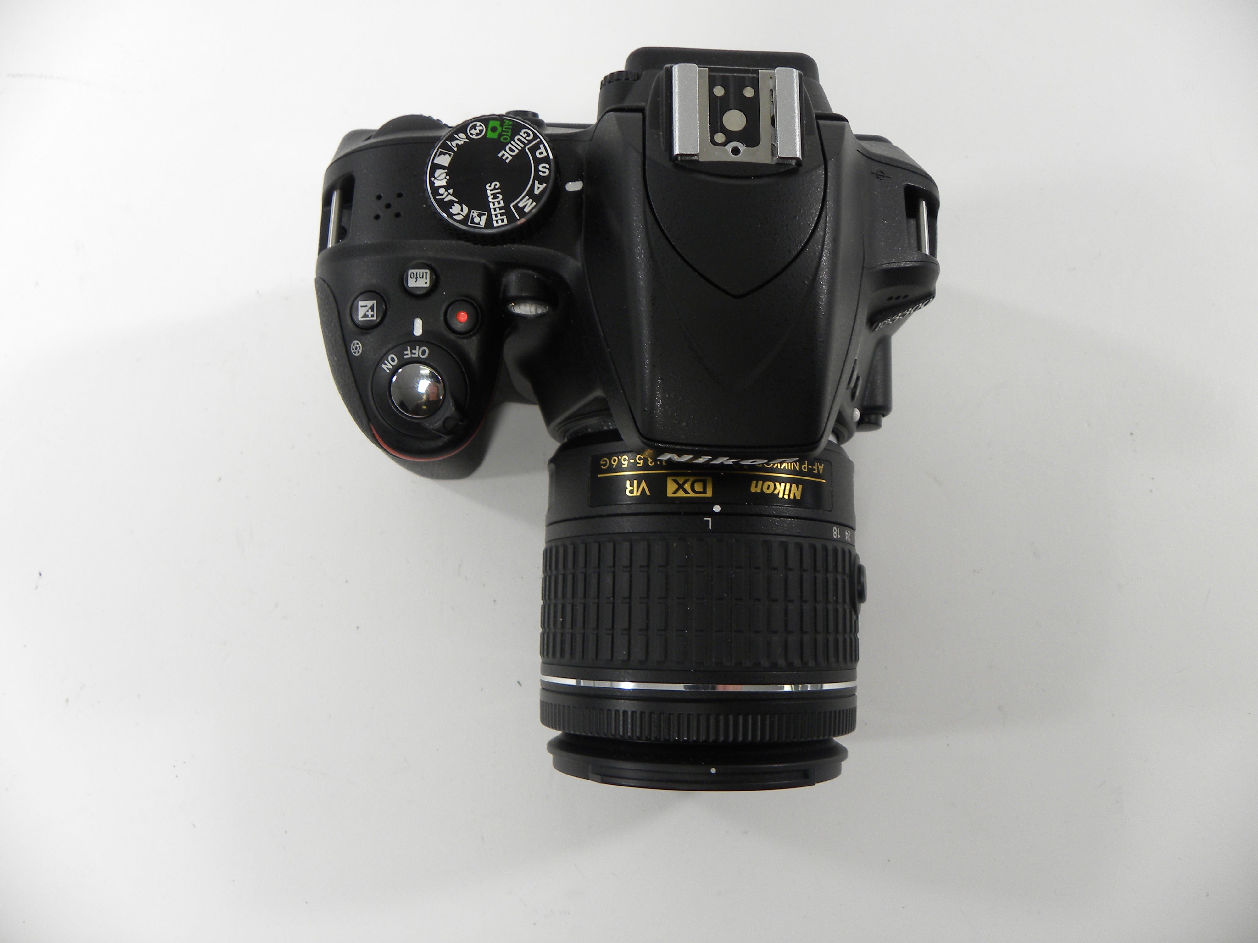Nikon D3300 24.2mp Digital SLR w/Nikon AF-P 18-55 DX VR Shutter Ct. 1,383