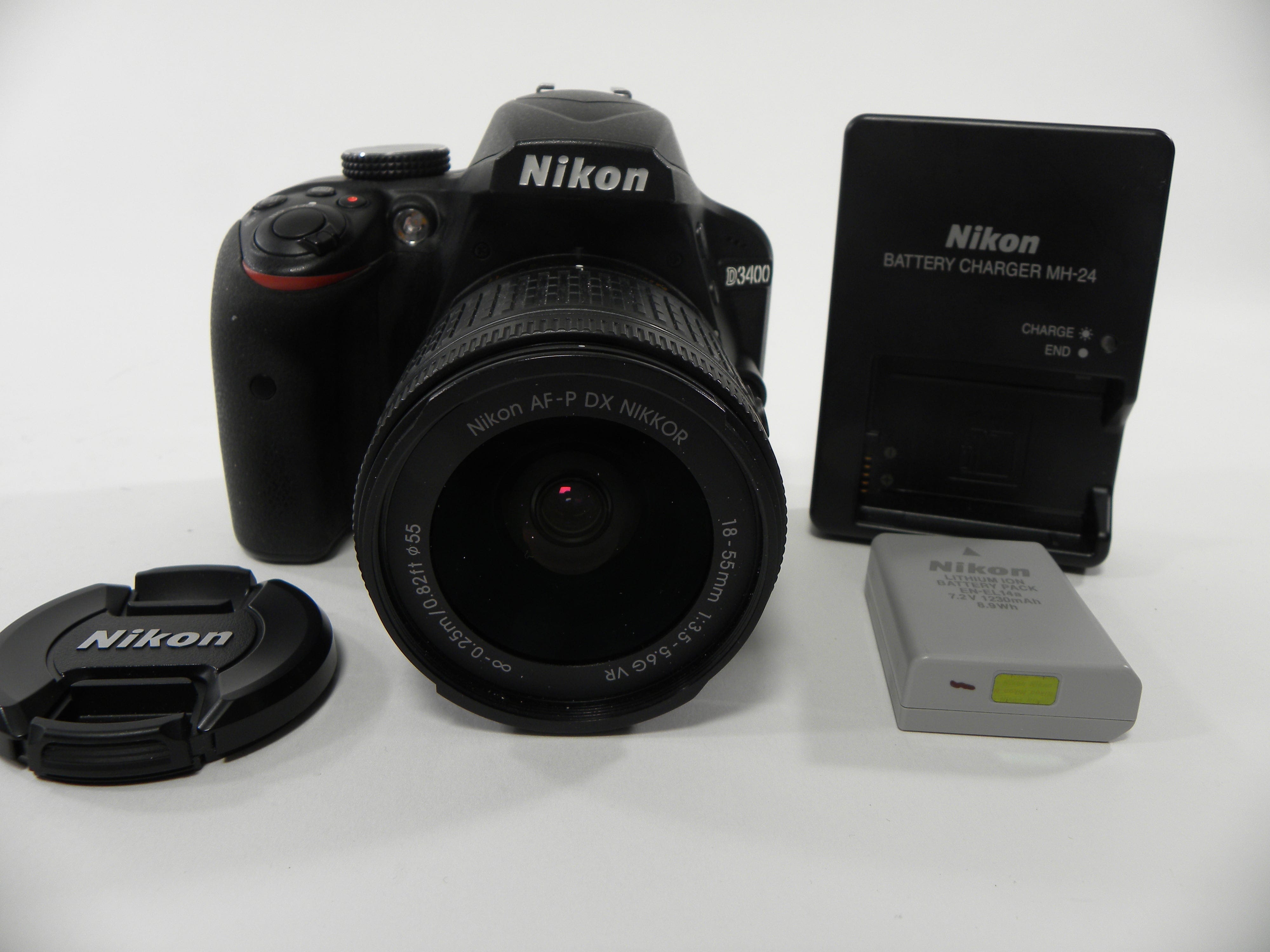 Nikon D3400 24.2mp Digital SLR w/AF-P 18-55 DX VR Lens Shutter Ct. 2,881